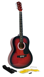 Martin Smith W-100-RD-PK - Paquete de guitarra acústica con cuerdas en oferta