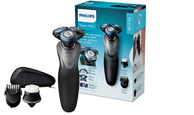 Philips SHAVER Series 7000 - Afeitadora (Máquina de afeitar de rotación, Botones, 10 m, GroomTribe, Negro, Poder)