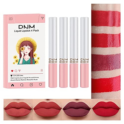 Tubo de Cigarrillo Mate Brillo de Labios Lápiz Labial De Cuatro Colores Lápiz Labial De Maquillaje De Terciopelo Resistente Al Agua De Larga Duración 