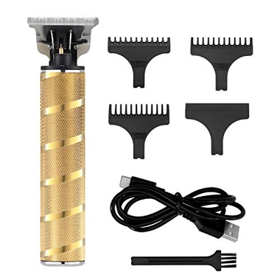 SURKER Cortadora para hombres Cortapelos Pro Li T-Blade Clipper USB Recargable Preciso Trimmer Recortadora Barba Coratador de cabello … (Dorado)