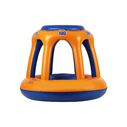 XIEJING Piscina Hinchable Piscina Baloncesto Hoop Ball Set Inflable Hoop Water Play Juguete de Verano Durante 6 años sobre Float Pool Accessories (Col precio