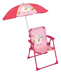 Fun House 713142 Lama Chaise pliante Avec Parasol pour Enfant Silla Plegable con sombrilla para niños, Rosa características