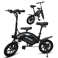 Bicicleta Eléctrica Plegable, E Bike con Pedales Motor de 400W hasta 45 Km/h, Batería de 48v 7.5Ah, 14" Neumáticos, Asiento Ajustable, Bici Electrica  en oferta