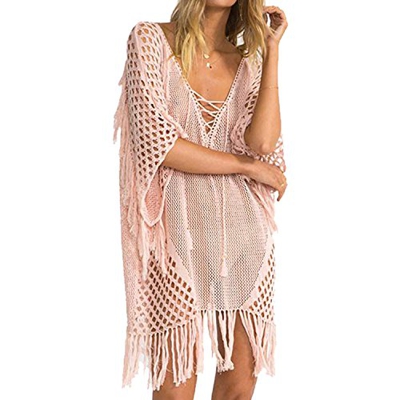 MuRstido Pareo Camisola Playa Mujer Bikini Cover Up Borla Verano Traje de Baño Cubrir Vestido Túnica Vacaciones