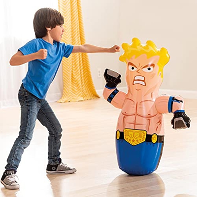 lefeindgdi Juguete inflable, vaso de perforación con forma de animal para niños, saco de boxeo y juguetes de boxeo soplar hacia atrás acción bolsa de 