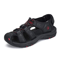 Sandalias Hombre Sandalia de Senderismo Plataforma Calzados Deportivas Suede Slipper Negro 44 precio