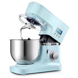 Batidora Amasadora, Hauswirt Amasadora Batidora Multifunción, Amasadora Reposteria, Temporizador LCD, 8 Velocidades con Pulso, Licuadora, 5 Litros Bol en oferta