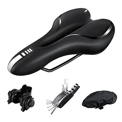 Sillín de Bici de Gel Sillín de Bicicleta Adecuado para Bicicleta de Carretera Sillín Bicicleta Montaña está Equipado con una Funda Impermeable Soport