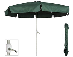 TIENDA EURASIA® Sombrilla con Manivela Hexagonal 300 cm - Tubo de Aluminio 8 Varillas - Plegable con Bolsa Funda Incluida (Verde) precio