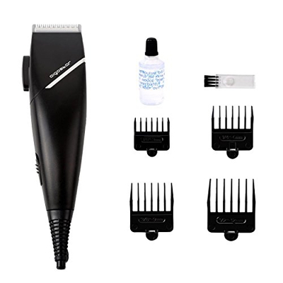 Aigostar MR. Black - Cortapelos hombre, cortadora de pelo, 15 W potencia, 3 ajustes, maquinilla para cortar el pelo incluye un kit completo de manteni