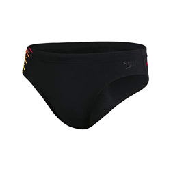 Speedo Tech Panel 7 cm Swim Briefs Hombre, Hombre, 809739G183, Noir/Lazer Lemon/Dragonfire Orange, Extra-Large características
