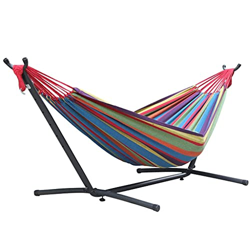 ZSP Hamaca Portátil Plegable Doble Hamaca Soporte Desmontable Montaje Soporte Soporte Espacio Ahorro para jardín de Playa al Aire Libre Balancearse (C en oferta