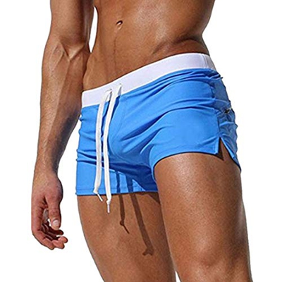 GYUANLAI Shorts de Playa para Hombre Bañador de Baño Pantalones de Entrenamiento Transpirables de Secado Rápido con Bolsillo Trasero con Cremallera