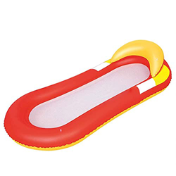 XIEJING Piscina Hinchable Colchón de Aire con la Tumbona Neta colchón Inflable para la Piscina de Agua Nadando (Color : Red) en oferta