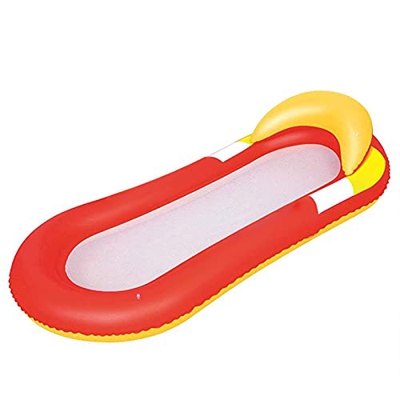 XIEJING Piscina Hinchable Colchón de Aire con la Tumbona Neta colchón Inflable para la Piscina de Agua Nadando (Color : Red)