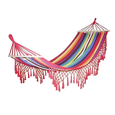 ZSP Hamaca Hamaca portátil Anti-Rollover hamacas al Aire Libre de Espesamiento Interior Colgando Tassel Lienzo Swing Transpirable Balancearse (Color :