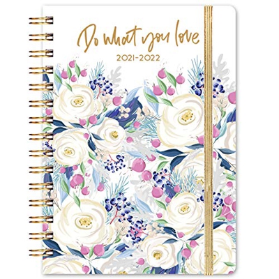 Agenda 2021 2022, Julio de 2021 a Junio de 2022, con Pestañas Para 12 Meses + Páginas Gruesas + Tapa Dura + Bolsillo Interior, 21,5 x 15,5 cm