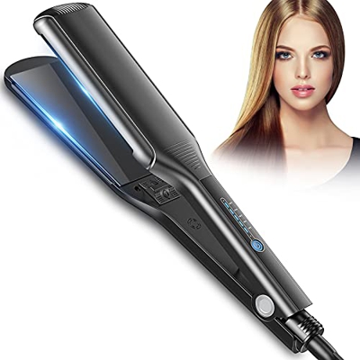 Babacom Planchas del Pelo Profesional, Plancha de Pelo de 2.16'' Titanio Flotante Extra Grande, 30s Calentamiento Instantáneo Antiestático Planchas Pe