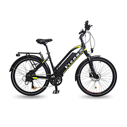 URBANBIKER Viena Bicicleta Trecking eléctrica batería Samsung de 840 WH (48 V y 17,5Ah), Talla 45. Frenos hidráulicos. Color Amarillo y Rueda de 26 Pu características