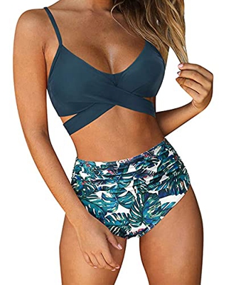 ABINGOO Bikini Mujer Traje de baño Clásico Beach de Dos Piezas Triángulo Bañador Push Up Cintura Alta Bikini Set