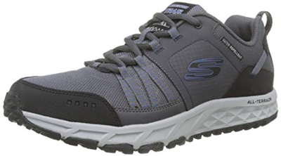 Skechers Escape Plan, Zapatillas Hombre, Negro (CCBL Black Leather/Mesh/Trim), 42 EU
