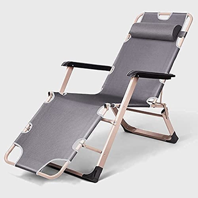 Sillas de Camping Portátiles, Cero Gravedad Sol ocasión reclinable reclinación reclinable Cama con Respaldo Ajustable y reposacabezas forpatio cubiert