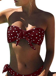 UMIPUBO Bikini Mujer Dos Piezas Ropa con Estampado de Lunares Push-Up Traje de baño con Lazo Acolchado Conjunto de Bikini de Playa Acolchado Bañador ( precio