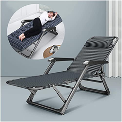 Sillas de Camping Portátiles, Silla de relajación reclinada de gravedad cero plegable, jardín ajustable Patio Playa Tumbona con reposacabezas desmonta en oferta