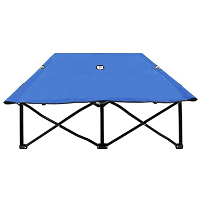 Ksodgun Tumbona Doble para Exteriores, Mecedoras Jardín de Tejido de poliéster Azul 193 x 125 x 40 cm -con Revestimiento de PE