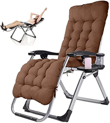 Sillas de Camping Portátiles, Sillas de jardín reclinables de tumbonas grandes con cojines for personas pesadas, sillón de gravedad cero reclinable fo en oferta