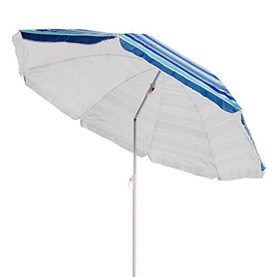 LOLAhome Sombrilla Playa Plegable Azul de Nylon de Ø 220 cm
