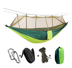 ZSP Hamaca Hecho a Mano Acampar de 2 Personas Jardín Hamaca con Mosquitera Muebles Cama al Aire Libre Fuerza paracaídas Tela sueño Columpio Que cuelga precio