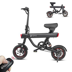 DYU Bicicleta Eléctrica Plegables,12" Bici Electricas Adulto con Ruedas de,240W Motor,Batería 36V 10Ah, Asiento Ajustable, con Pedales (Negra) en oferta