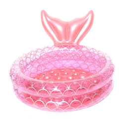 Huaxingda Piscina hinchable de Sireno, de 90 cm, 22 cm y 150 cm y 25 cm, piscina para niños, piscina redonda rosa para la casa en oferta