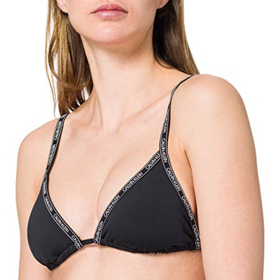 Calvin Klein Triangle-RP Parte Superior de Bikini, PVH Negro, L para Mujer