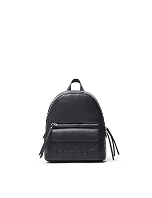 Desigual Back_Embossed Half Mombas, Mochila. para Mujer, Negro, Einheitsgröße