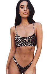 Tuopuda Mujeres Conjunto de Bikini Push-up con Estampado de Serpiente de Leopardo Sexy Trajes de Baño de Micro Tanga con Parte Inferior Triangular de  en oferta