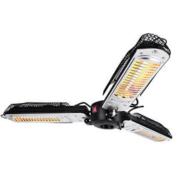 FMHCTN Calentador de sombrilla para Patio, Plegable eléctrico de 2000 W con 3 Paneles de calefacción, Espacio infrarrojo para pérgola, balcón, jardín, precio