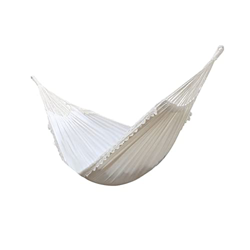 ZSP Hamaca Hamaca portátil Blanco Lienzo Solo Persona Hamaca Columpio Silla Colgando Silla Tumbona brasileño Macrame Franja Hamaca Balancearse en oferta