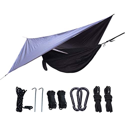 LMJ Hamaca Acampar Hamaca con Cuerdas del portátil Ligero de Tela de paracaídas por Mochilero,Viaje,Playa,Yard y Supervivencia al Aire Libre Camping a