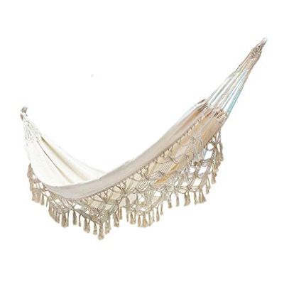 Hamaca 2 personas de doble hamaca con la Barra de extensión,tela acolchada cama-for al aire libre Patio,Porche y Patio Hamacas for mochileros,viajes,p