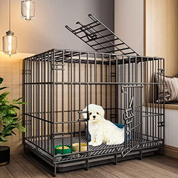 Caja De La Jaula De Perro Caja Plegable De Metal Para Mascotas Con 2 Puertas Con Caja De Plástico Resistente A Masticar Caja De Trabajo Pesado Adecuad precio