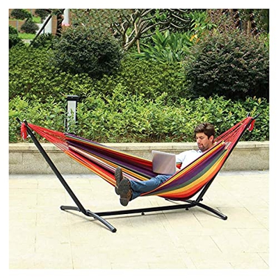 Silla Hamaca para Dos Personas, Muebles para Acampar al Aire Libre, Silla giratoria Gruesa, Cama Colgante, Silla de Lona para balcón con Soporte para 