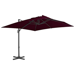 FAMIROSA Sombrilla voladiza con Palo de Aluminio Rojo Burdeos 300x300 cm-18,9KG características