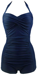PANOZON Mujer Vestido de Bañador Traje de Baño una Pieza para Playa y Mar Boyshorts (XXX-Large, Azul) características