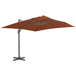 FAMIROSA Sombrilla voladiza con Palo de Aluminio Terracota 400x300 cm-20,84KG precio