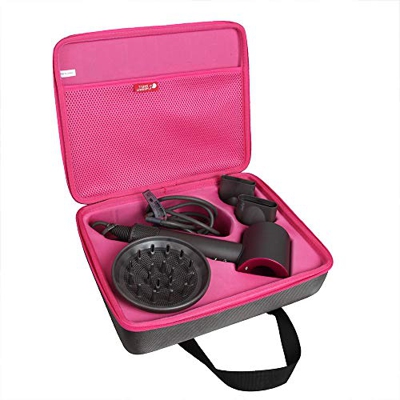 Hermitshell Funda de viaje para Dyson Supersonic Secador de pelo plancha (gris+fucsia)