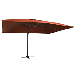 FAMIROSA Sombrilla voladiza con Luces LED Terracota 400x300 cm-20,85KG en oferta