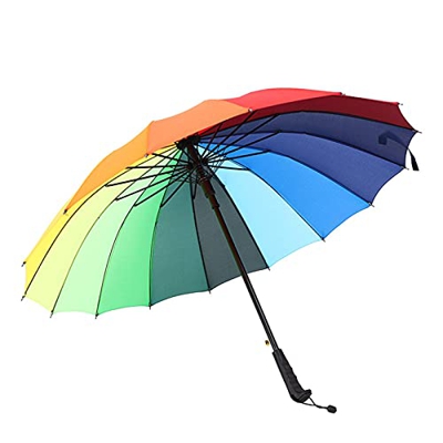 XYZK Sombrillas De Mango Largo Semiautomático De 16 Huesos, A Prueba De Lluvia Y Viento Al Aire Libre, Puede Bloquear Eficazmente Los Rayos Ultraviole