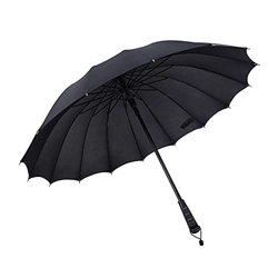 XYZK Sombrillas De Mango Largo Semiautomático De 16 Huesos, A Prueba De Lluvia Y Viento Al Aire Libre, Puede Bloquear Eficazmente Los Rayos Ultraviole en oferta